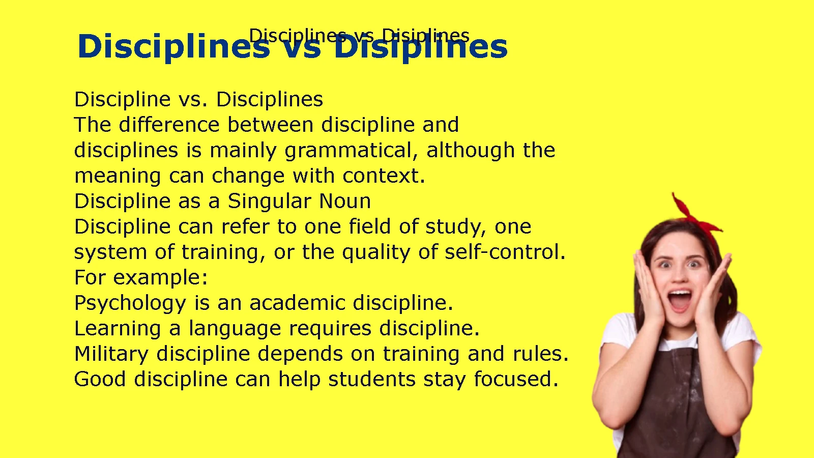 Disciplines vs Disiplines