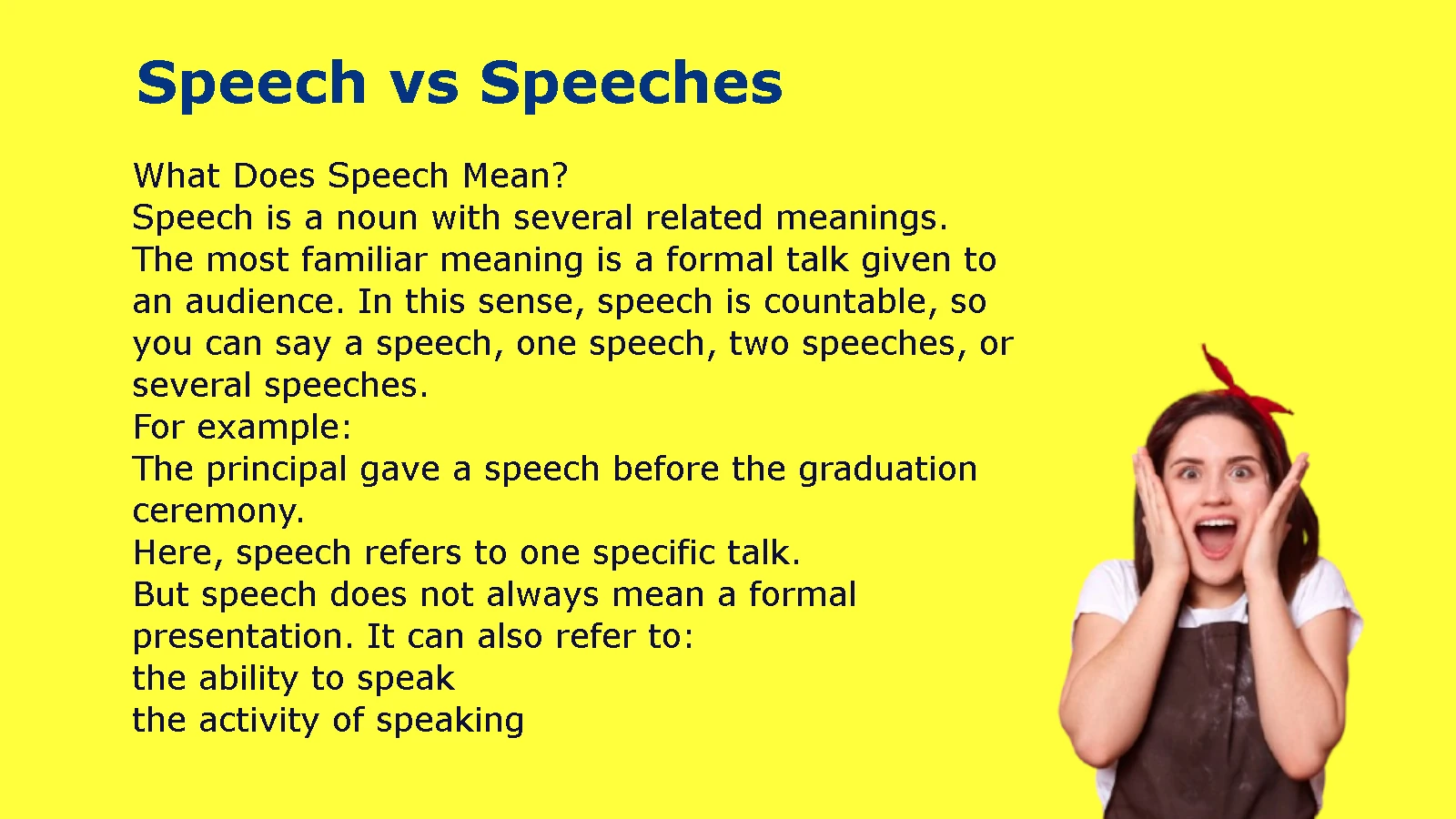 Speech vs Speeches