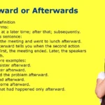Afterward or Afterwards