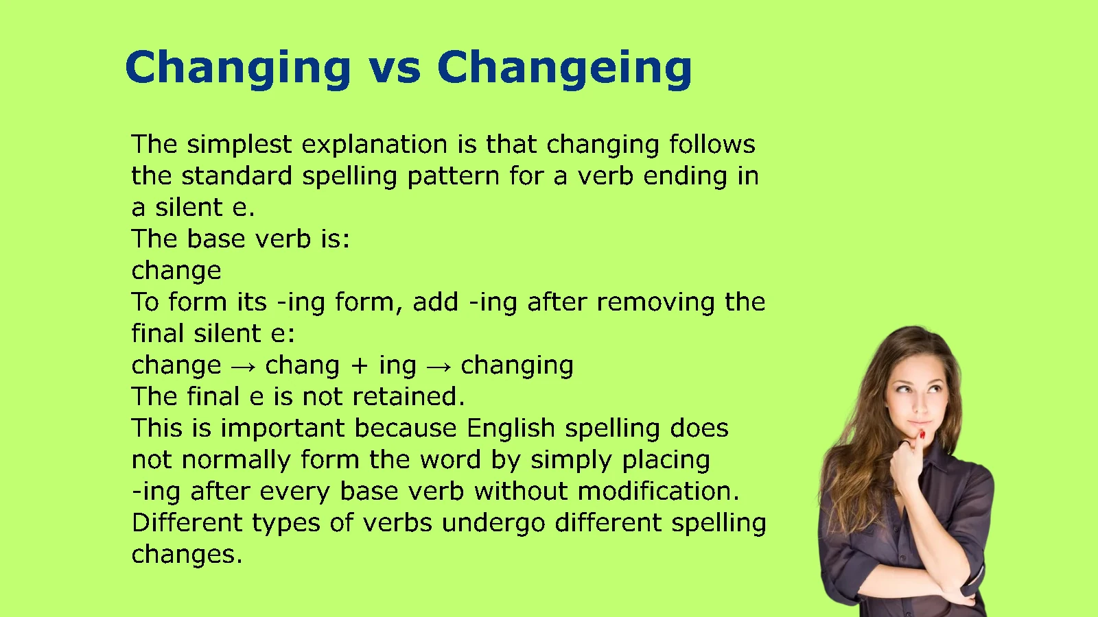 Changing vs Changeing