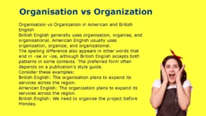 Organisation vs Organization