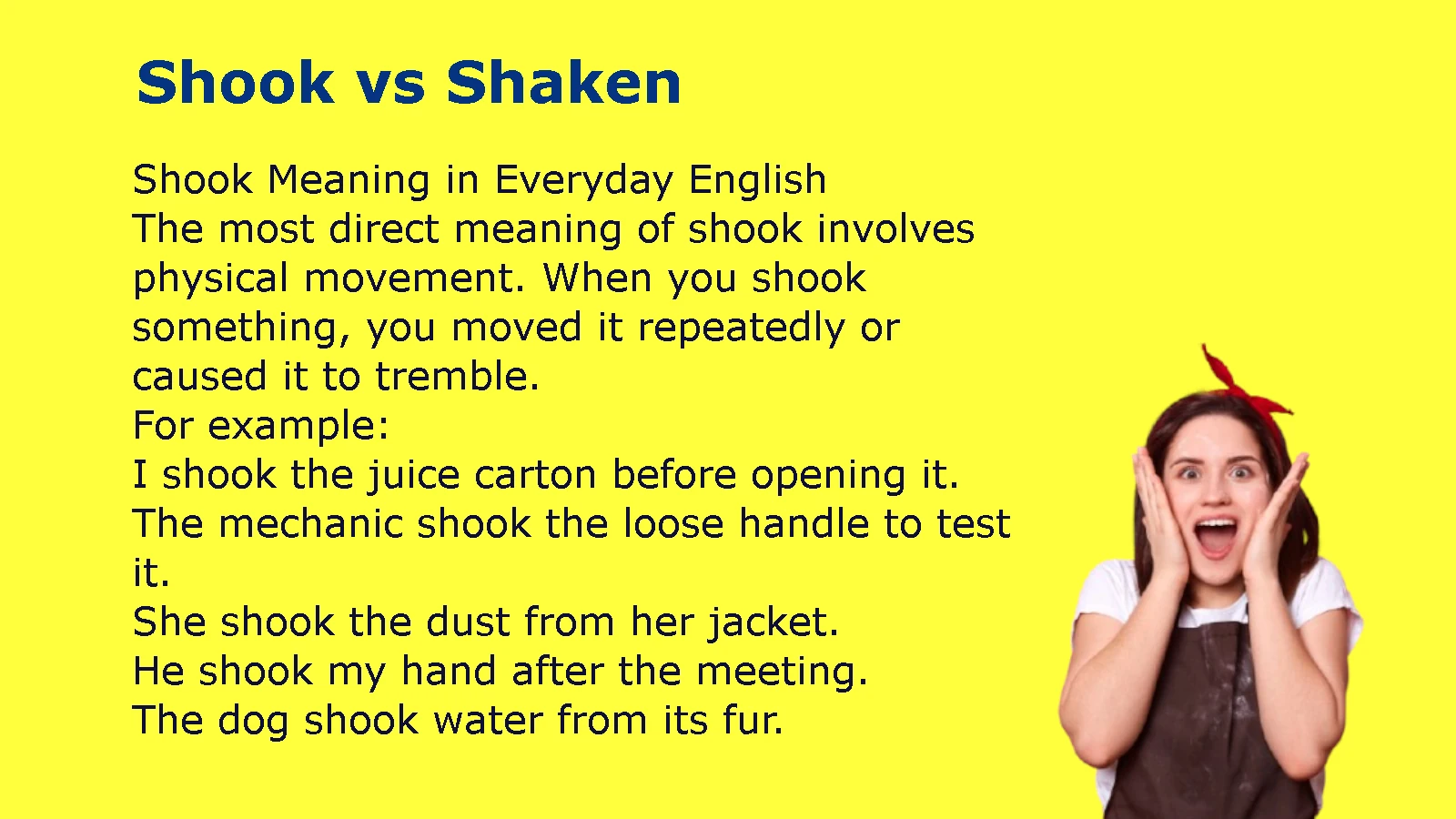 Shook vs Shaken